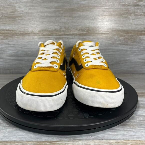 Vans Women's Ward Deluxe Floral Embroidery Golden Sneakers Size 7 - Picture 2 of 10